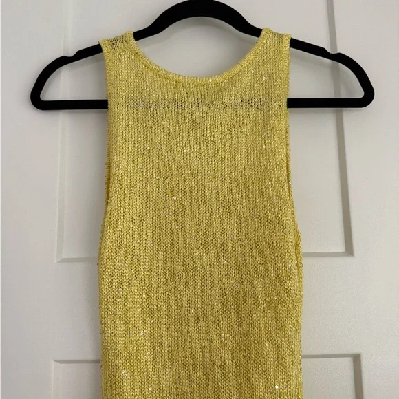 Asta Resort Natalia Sequin Knit Dress Chartreuse Yellow NEW with tags Asta Resort Natalia Sequin Knit Dress Chartreuse Yellow NEW with tags